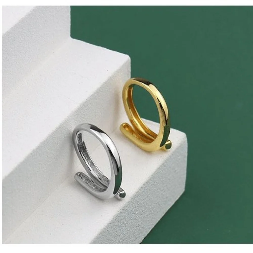 NEW Unisex‎ 18k Yellow Gold Vermeil Sterling Silver Adjustable Ring
